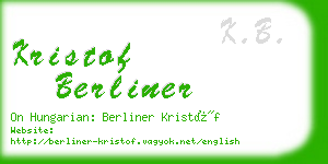 kristof berliner business card